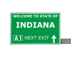 INDIANA road sign isolated on white