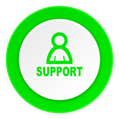 support green fresh circle 3d modern flat design icon on white background