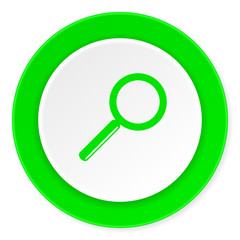 search green fresh circle 3d modern flat design icon on white background