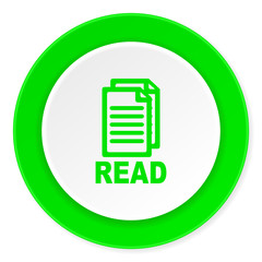 read green fresh circle 3d modern flat design icon on white background