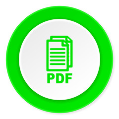 pdf green fresh circle 3d modern flat design icon on white background,