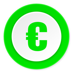 euro green fresh circle 3d modern flat design icon on white background