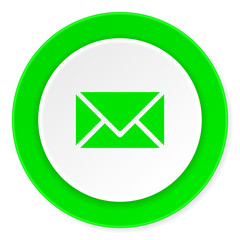 email green fresh circle 3d modern flat design icon on white background