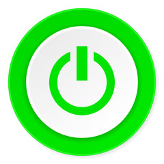 power green fresh circle 3d modern flat design icon on white background