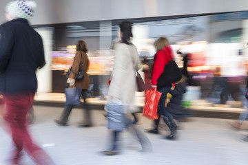 Happy shopping, shopping spree in city