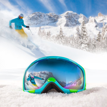 Colorful ski glasses
