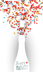 Happy new year 2016 confetti celebration champagne