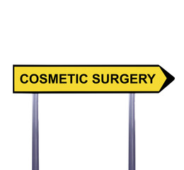 Conceptual arrow sign isolated on white - COSMETIC SURGERY