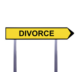 Conceptual arrow sign isolated on white - DIVORCE