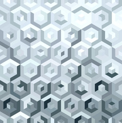 Fototapeta premium Metal silver isometric low poly seamless pattern