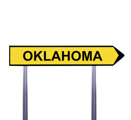 Conceptual arrow sign isolated on white - OKLAHOMA