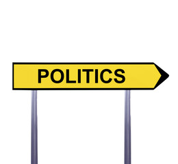 Conceptual arrow sign isolated on white - POLITICS