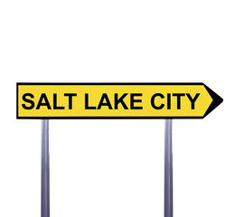 Conceptual arrow sign isolated on white - SALT LAKE CITY