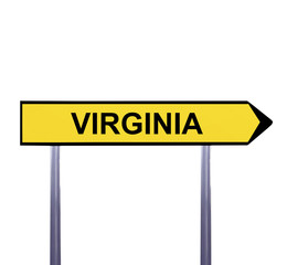 Conceptual arrow sign isolated on white - VIRGINIA