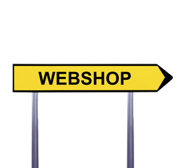 Conceptual arrow sign isolated on white - WEBSHOP