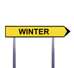 Conceptual arrow sign isolated on white - WINTER