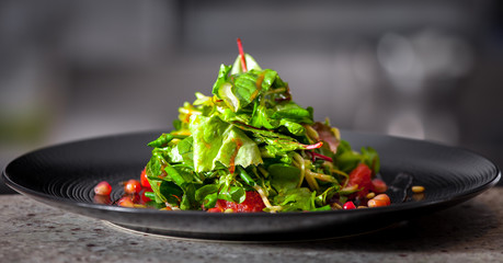 appetizer with herbs and pomegranate seeds