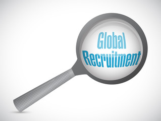 Global Recruitment review sign concept