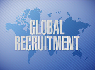 Global Recruitment world map sign concept