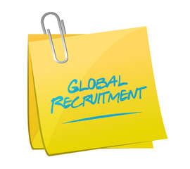 Global Recruitment memo post sign concept
