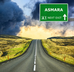 ASMARA road sign against clear blue sky