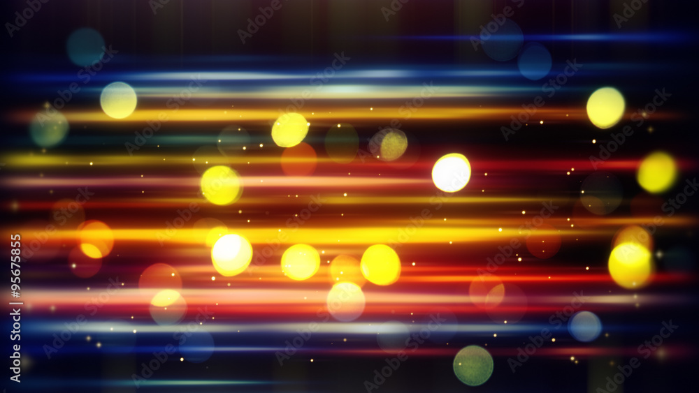 Poster blurred horizontal lines and bokeh