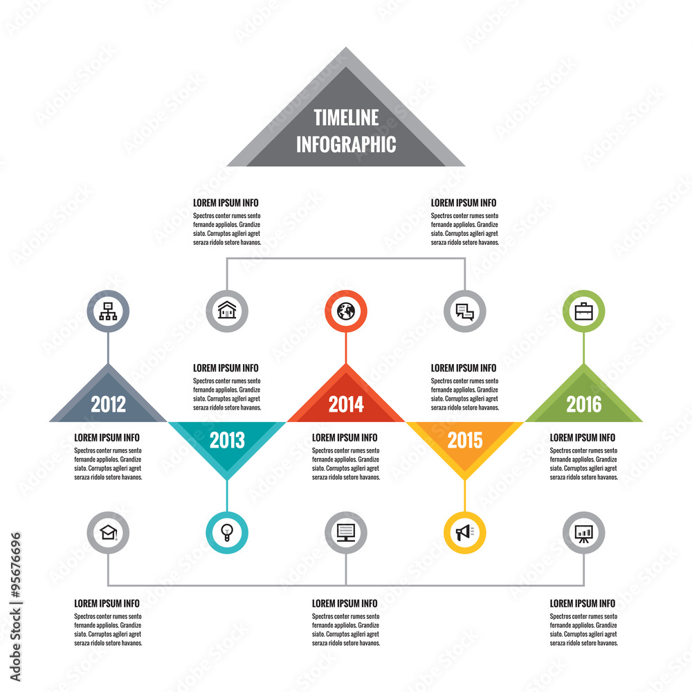 Poster infographic business vector concept in flat design style - timeline template for presentation, bookl