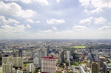 bangkok view from Baiyoke Tower II on 3 July 2014 BANGKOK - July 3: Baiyoke Tower II is the tallest building in Thailand with 328.4 m. july 3, 2014 in Bangkok, Thailand