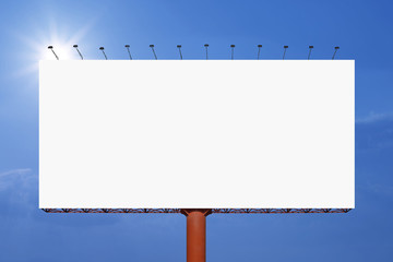 blank billboard for advertisement on sky background