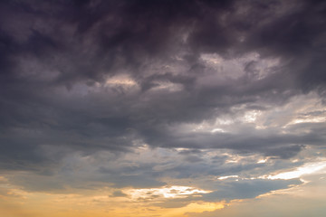 storm clouds at sunset