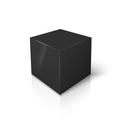 Vector black blank box isolated on white 