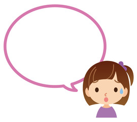 困っている子供　吹き出し　コピースペース