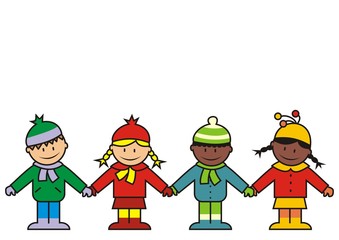 children in winter, winter clothes