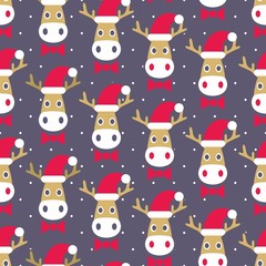 Cute Christmas Seamless Vector Pattern