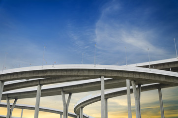 Highway Bridge with sky background