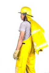 Firefighter  relax from work hazards