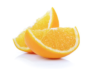 Orange fruit half on white background