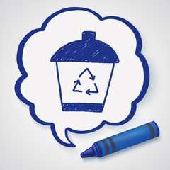 recycle trash can doodle drawing