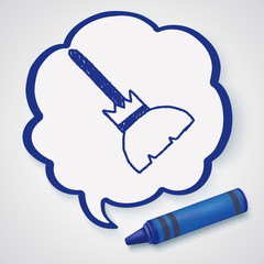 witch's broom doodle drawing