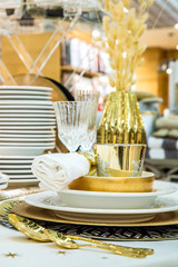 Elegantly holiday dinner table
