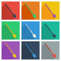 Set of construction with shadow flat concept modern design