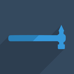 Flat icons modern design with shadow of hammer