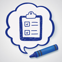 paper checking list doodle drawing