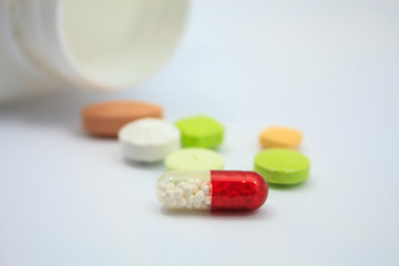pills isolated on white background