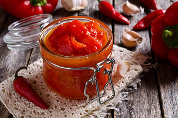 Red peppers marinated