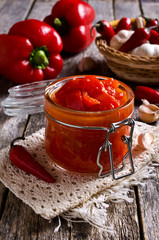 Red peppers marinated