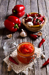 Red peppers marinated