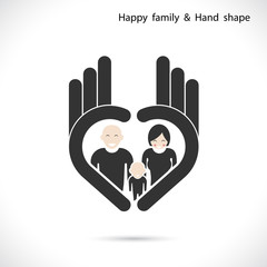 Hand icon and happy family concept. Hand Ok symbol icon.Corporat