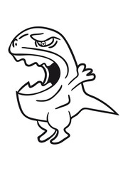 little evil screaming roaring monster dino