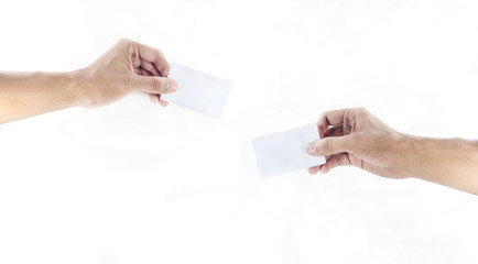 hand exchanging a card